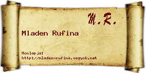 Mladen Rufina névjegykártya